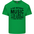 A Day Without Music Pop Rock Reggae Dance Mens Cotton T-Shirt Tee Top Irish Green