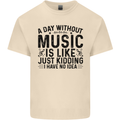 A Day Without Music Pop Rock Reggae Dance Mens Cotton T-Shirt Tee Top Natural