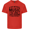 A Day Without Music Pop Rock Reggae Dance Mens Cotton T-Shirt Tee Top Red