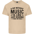 A Day Without Music Pop Rock Reggae Dance Mens Cotton T-Shirt Tee Top Sand