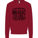 A Day Without Music Pop Rock Reggae Dance Mens Sweatshirt Jumper Red