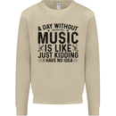 A Day Without Music Pop Rock Reggae Dance Mens Sweatshirt Jumper Sand