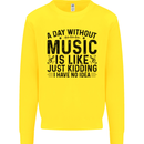 A Day Without Music Pop Rock Reggae Dance Mens Sweatshirt Jumper Yellow