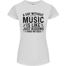 A Day Without Music Pop Rock Reggae Dance Womens Petite Cut T-Shirt White