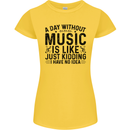 A Day Without Music Pop Rock Reggae Dance Womens Petite Cut T-Shirt Yellow