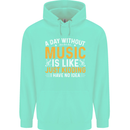 A Day Without Music Tekno Hip Hop Metal Childrens Kids Hoodie Peppermint