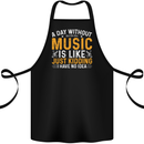 A Day Without Music Tekno Hip Hop Metal Cotton Apron 100% Organic Black