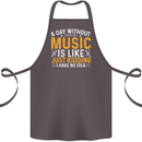 A Day Without Music Tekno Hip Hop Metal Cotton Apron 100% Organic Dark Grey