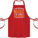 A Day Without Music Tekno Hip Hop Metal Cotton Apron 100% Organic Red