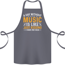 A Day Without Music Tekno Hip Hop Metal Cotton Apron 100% Organic Steel