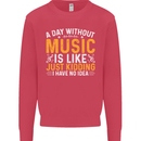 A Day Without Music Tekno Hip Hop Metal Kids Sweatshirt Jumper Heliconia
