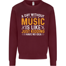 A Day Without Music Tekno Hip Hop Metal Kids Sweatshirt Jumper Maroon