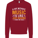 A Day Without Music Tekno Hip Hop Metal Kids Sweatshirt Jumper Red