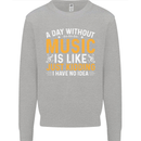 A Day Without Music Tekno Hip Hop Metal Kids Sweatshirt Jumper Sports Grey