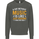 A Day Without Music Tekno Hip Hop Metal Kids Sweatshirt Jumper Storm Grey