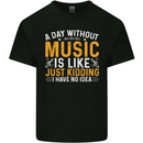 A Day Without Music Tekno Hip Hop Metal Kids T-Shirt Childrens Black