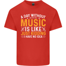 A Day Without Music Tekno Hip Hop Metal Kids T-Shirt Childrens Red