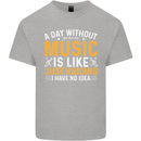A Day Without Music Tekno Hip Hop Metal Kids T-Shirt Childrens Sports Grey
