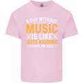 A Day Without Music Tekno Hip Hop Metal Mens Cotton T-Shirt Tee Top Light Pink