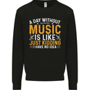 A Day Without Music Tekno Hip Hop Metal Mens Sweatshirt Jumper Black