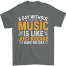 A Day Without Music Tekno Hip Hop Metal Mens T-Shirt 100% Cotton Charcoal