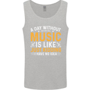 A Day Without Music Tekno Hip Hop Metal Mens Vest Tank Top Sports Grey