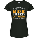 A Day Without Music Tekno Hip Hop Metal Womens Petite Cut T-Shirt Black