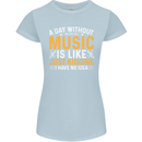 A Day Without Music Tekno Hip Hop Metal Womens Petite Cut T-Shirt Light Blue