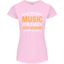 A Day Without Music Tekno Hip Hop Metal Womens Petite Cut T-Shirt Light Pink