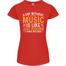 A Day Without Music Tekno Hip Hop Metal Womens Petite Cut T-Shirt Red