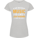 A Day Without Music Tekno Hip Hop Metal Womens Petite Cut T-Shirt Sports Grey