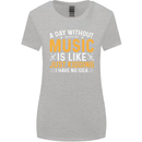 A Day Without Music Tekno Hip Hop Metal Womens Wider Cut T-Shirt Sports Grey