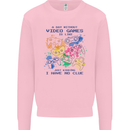 A Day Without Video Games Kids Sweatshirt Jumper Light Pink