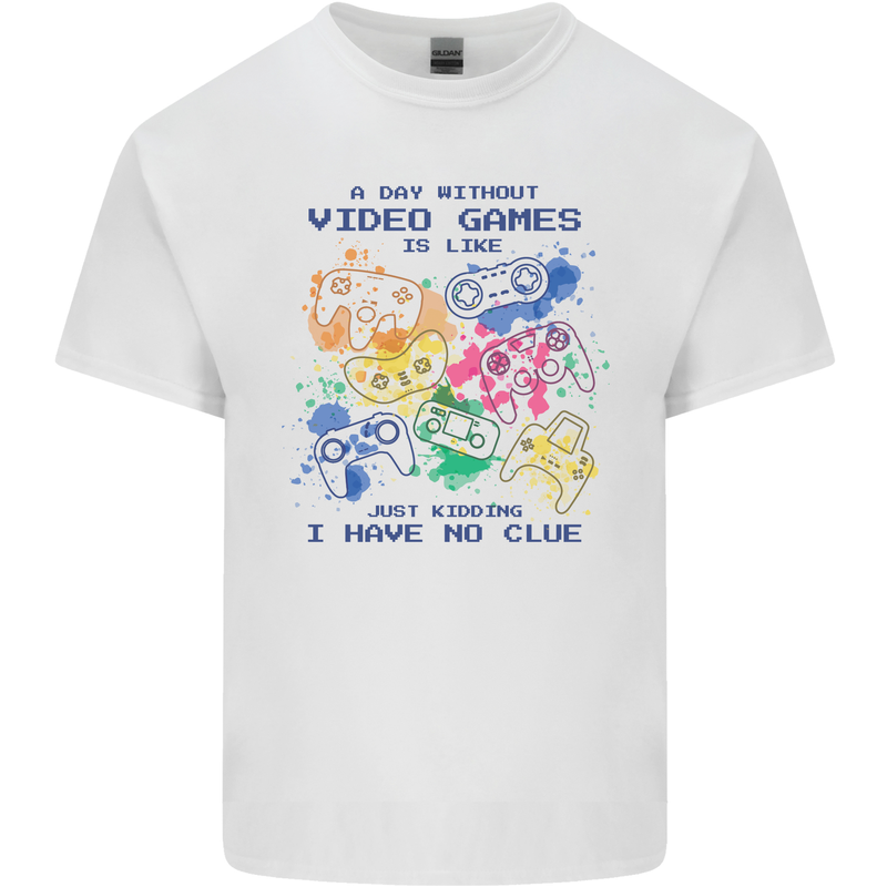 A Day Without Video Games Kids T-Shirt Childrens White
