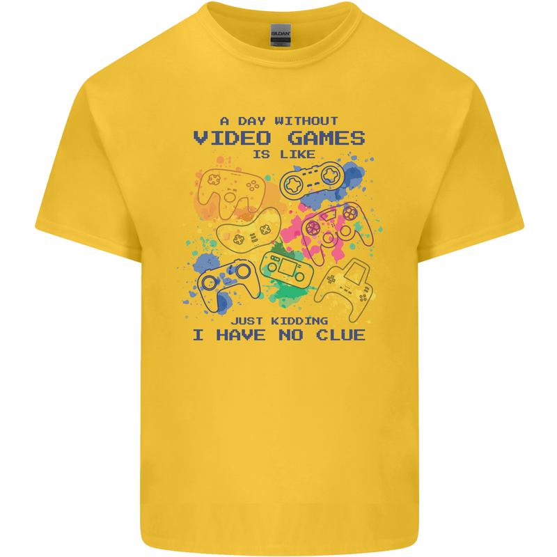 A Day Without Video Games Kids T-Shirt Childrens Yellow