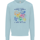 A Day Without Video Games Mens Sweatshirt Jumper Light Blue