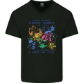 A Day Without Video Games Mens V-Neck Cotton T-Shirt Black
