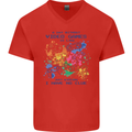 A Day Without Video Games Mens V-Neck Cotton T-Shirt Red