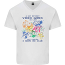 A Day Without Video Games Mens V-Neck Cotton T-Shirt White