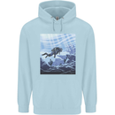 A Deep Sea Scuba Diver Diving Childrens Kids Hoodie Light Blue