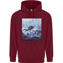 A Deep Sea Scuba Diver Diving Childrens Kids Hoodie Maroon