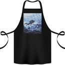 A Deep Sea Scuba Diver Diving Cotton Apron 100% Organic Black