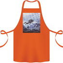 A Deep Sea Scuba Diver Diving Cotton Apron 100% Organic Orange