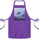 A Deep Sea Scuba Diver Diving Cotton Apron 100% Organic Purple