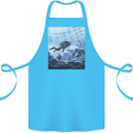 A Deep Sea Scuba Diver Diving Cotton Apron 100% Organic Turquoise