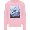 A Deep Sea Scuba Diver Diving Kids Sweatshirt Jumper Light Pink