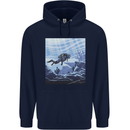 A Deep Sea Scuba Diver Diving Mens 80% Cotton Hoodie Navy Blue