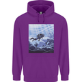 A Deep Sea Scuba Diver Diving Mens 80% Cotton Hoodie Purple