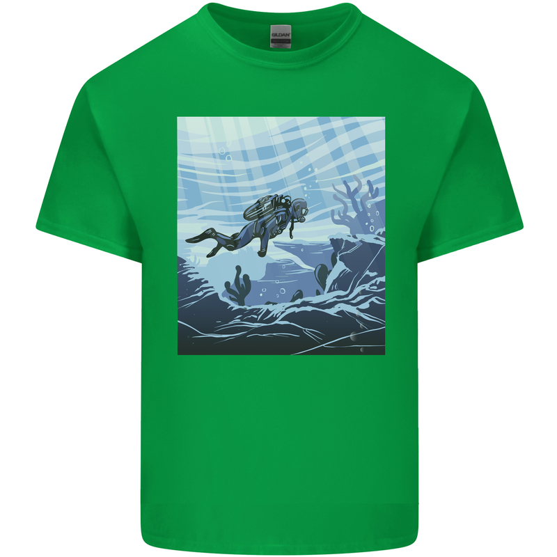 A Deep Sea Scuba Diver Diving Mens Cotton T-Shirt Tee Top Irish Green