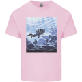 A Deep Sea Scuba Diver Diving Mens Cotton T-Shirt Tee Top Light Pink